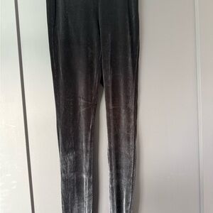 Black velvet leggings